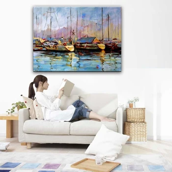 

Home decor oil painting hand painted high quality landscape knife painting pictures DM1609306
