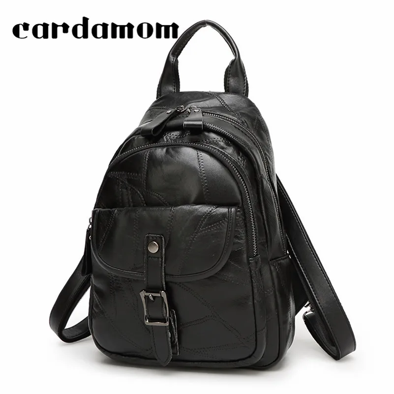 

2018 New Fashion Women Genuine Leather Backpack For Woman Backpacks Female Travel Shoulder Bag College Wind School Zipper Bag