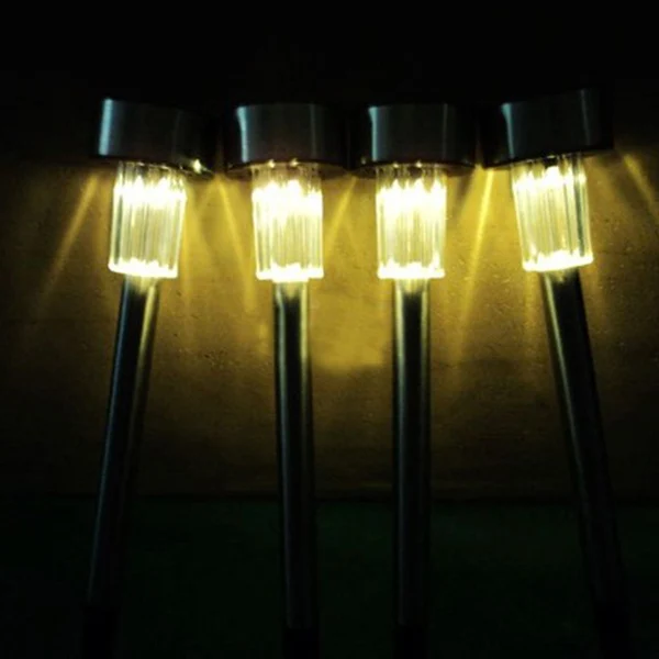 10pcs Stainless Steel Solar Powered LED Light Solar Panel for Pathway