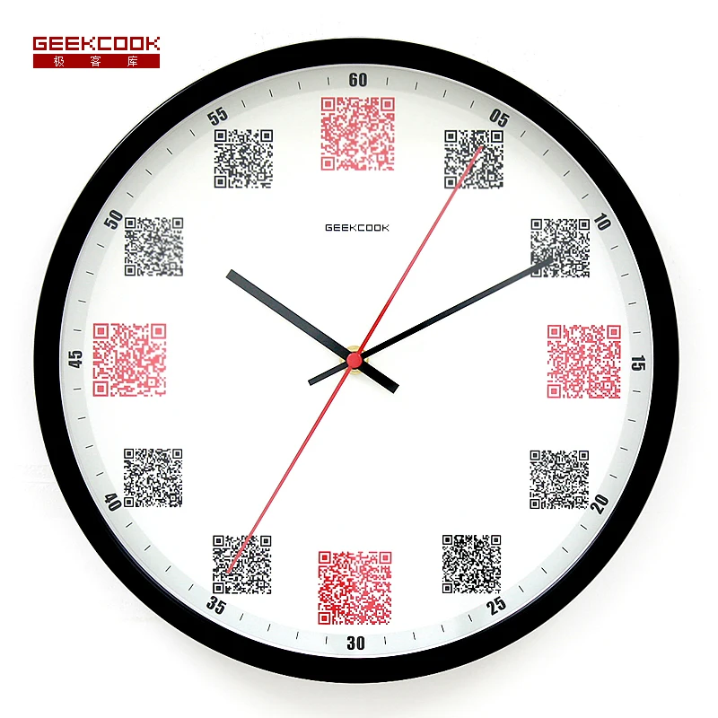 High Quality QR code Mute Clock Metal Frame Creative Wall Modern Design Clocks Bedroom Watch Quartz Living Room | Дом и сад