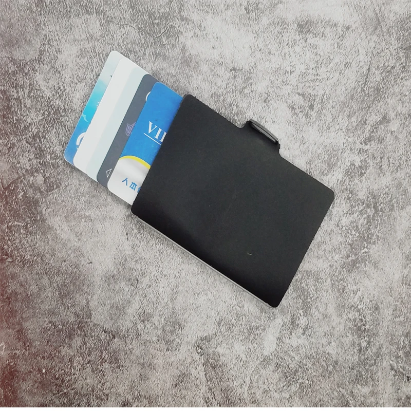 

Credit Card Holder minimalist Slim Wallet plastic i-clip card holder wallet push up pop up wallet card holder