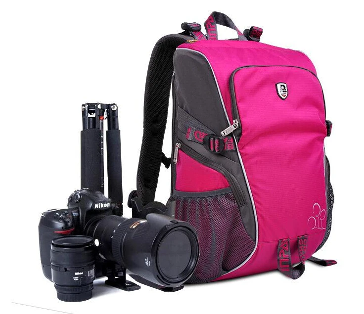 Pink Waterproof BACKPACK DSLR SLR Camera Case Bag For Nikon Canon Sony