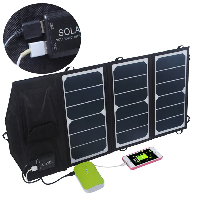 

High Efficiency Outdoor 19.5W Folding Solar Charger Solar Panel Charger For iphone saunsung and any 5V USB devives