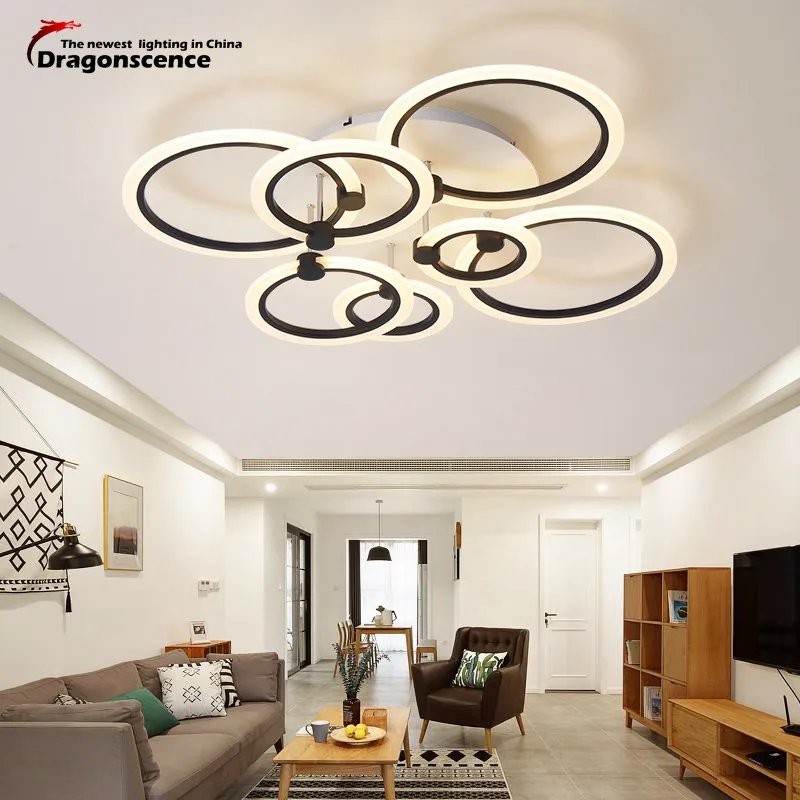 

Dragonsce Modern Chandeliers Lighting for living room Bedroom Restaurant Chandelier lamp indoor home Acrylic ring fixture
