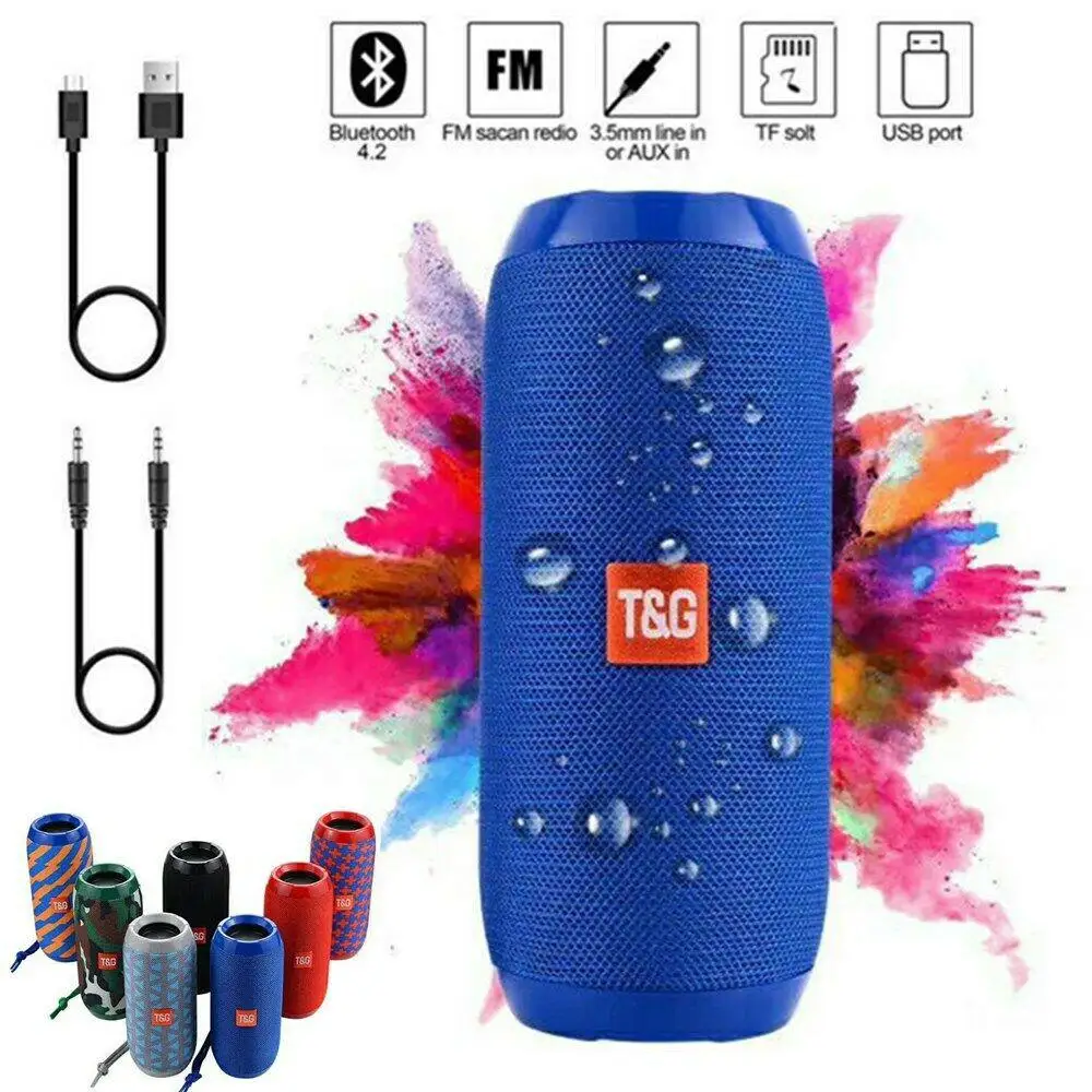 4.1 up to 10m TG117 Loud BEESCLOVER Speaker Column Dual Bass Sound Wireless Waterproof Outdoor Stereo USB/TF/FM |