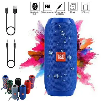 

4.1 up to 10m TG117 Loud BEESCLOVER Speaker Column Dual Bass Sound Wireless Waterproof Outdoor Stereo Bass USB/TF/FM