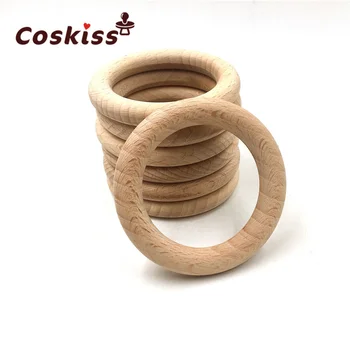 

Natural Wood Teething Rings Toy Baby Teether Tooth Care Non-toxic Healthy 100% Beech Wooden