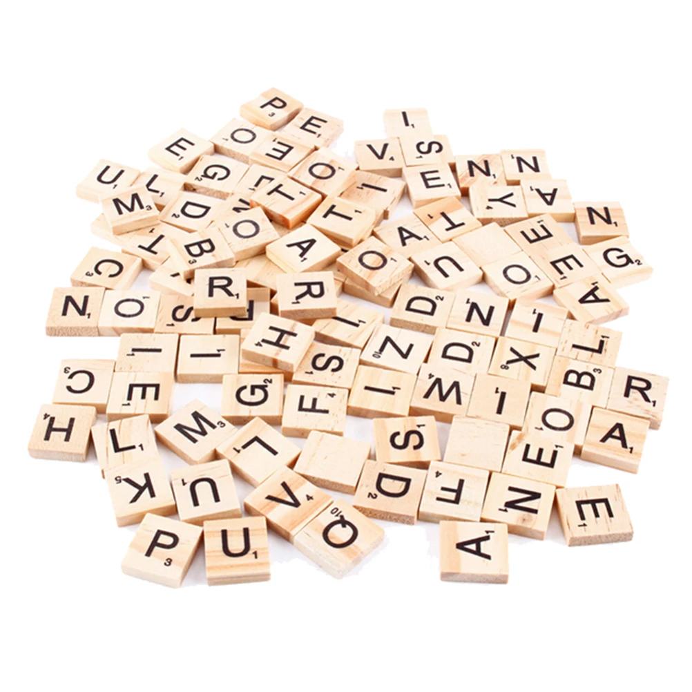 Wooden Alphabet Scrabble Tiles Black Letters /& Numbers For Crafts Wood 2000 PCS