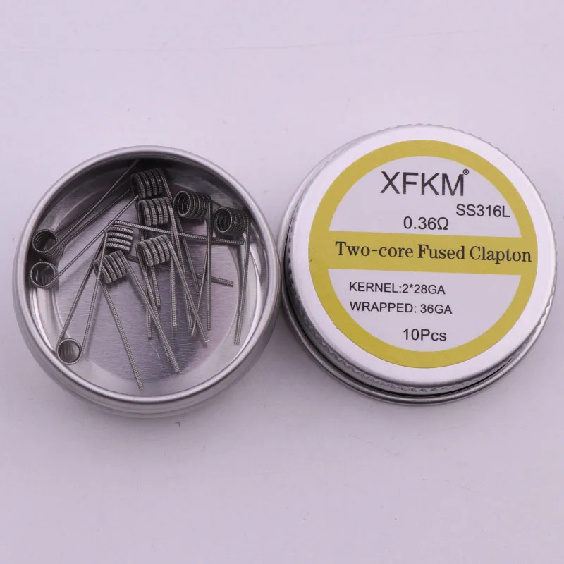 XFKM 10 шт. Alien Clapton vape нагревательный провод Предварительно Построенная катушка NI80 SS316L A1 предварительно изготовленная обмоточная катушка DIY RDA RBA RTA Ecig Атомайзер