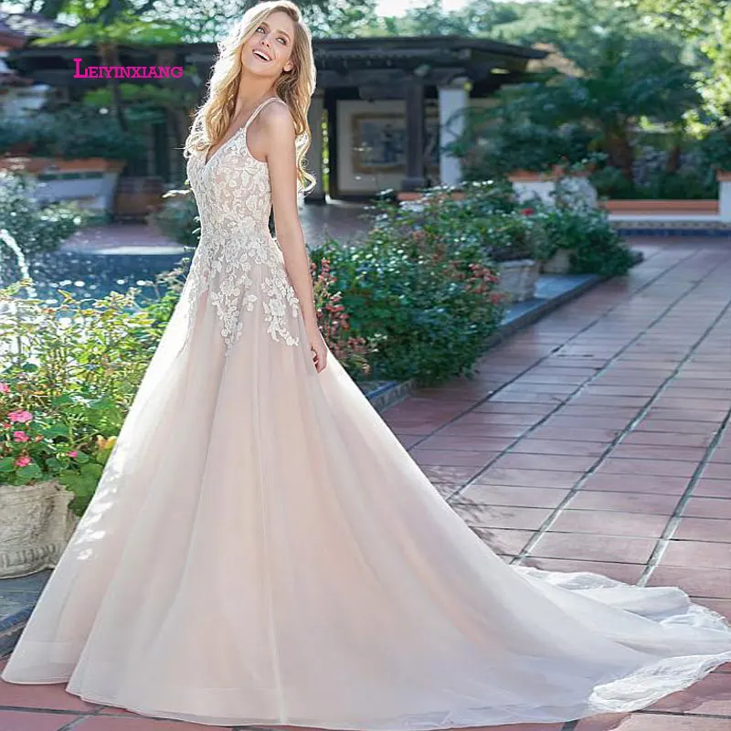 

LEIYINXIANG Popular New Arrival Wedding Dress Bride Dress Vestido De Noiva Sereia Robe Sexy Ball Gown Luxury Appliques Backless