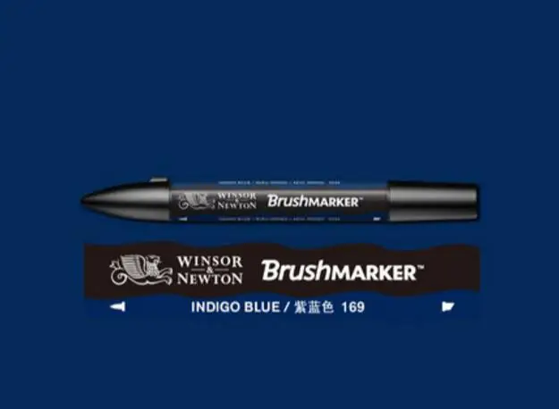 Winsor& Newton кисти Маркер ручки краски кисти на спиртовой основе быстро сохнут синие зеленые тона - Цвет: Indigo Blue