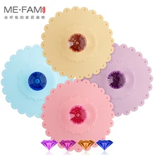 ME. FAM красочная акриловая Алмазная ручка кружевная силиконовая крышка для чашки 10,5 см уплотнитель для пыли Copa крышка стеклянная керамическая Пластиковая крышка для кружки