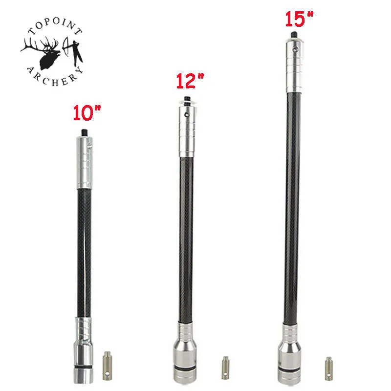 

1pc 10/12/15" Archery Balance Rod Stabilizer Carbon Long Side Bar Damping For Recurve Compound Bow Hunting Shooting Accessories