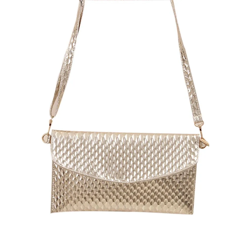 

Fashion nail pattern one shoulder slung bright face handbag Leather Handbag Cross Body Shoulder Messenger Bag gold H30413