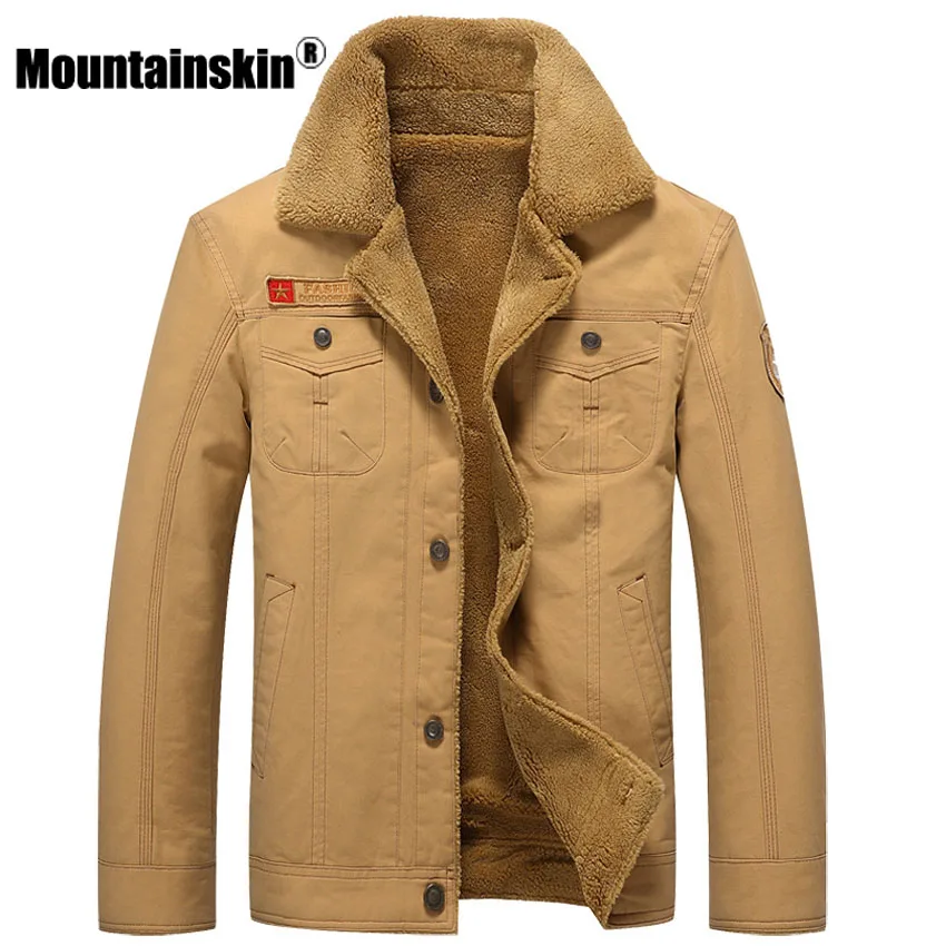Мужская теплая флисовая куртка Mountainskin повседневная хлопковая Военная