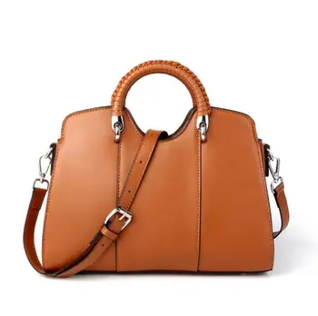 

Fashion newest design genuine leather women's popular handbag vintage large capacity shoulder bag simple female bag ZHENDE56