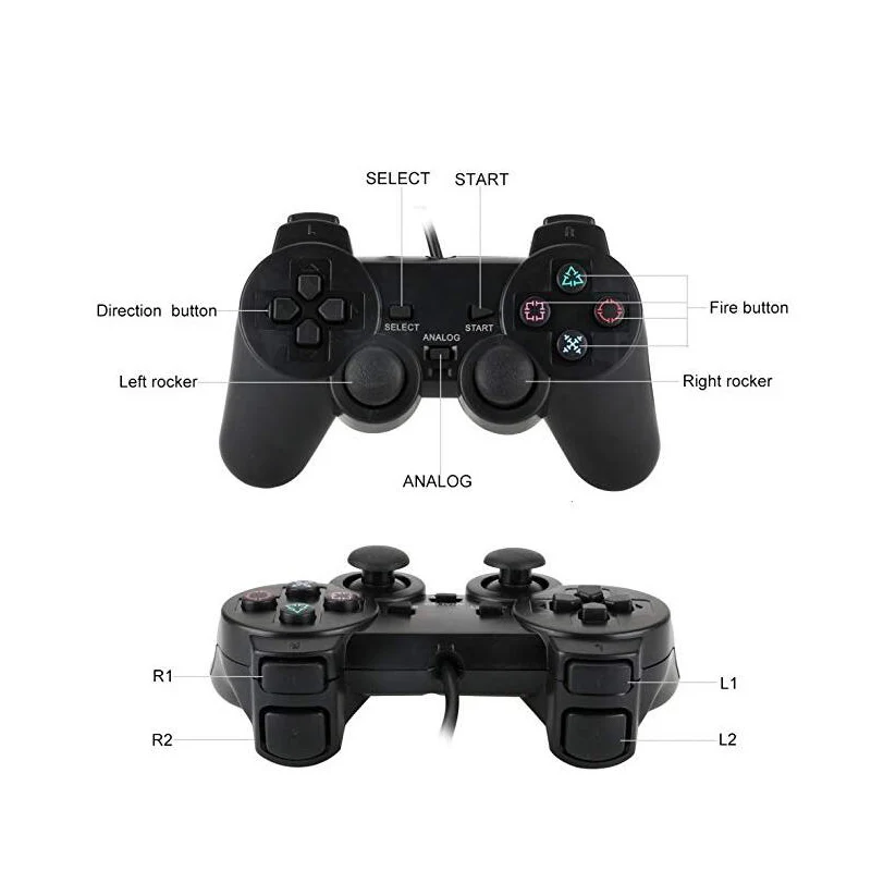 Проводные контроллеры геймпады для sony PS2 playstation 2 Dual Shock консоль для видеоигр джойстик геймпады длинный кабель джойстик