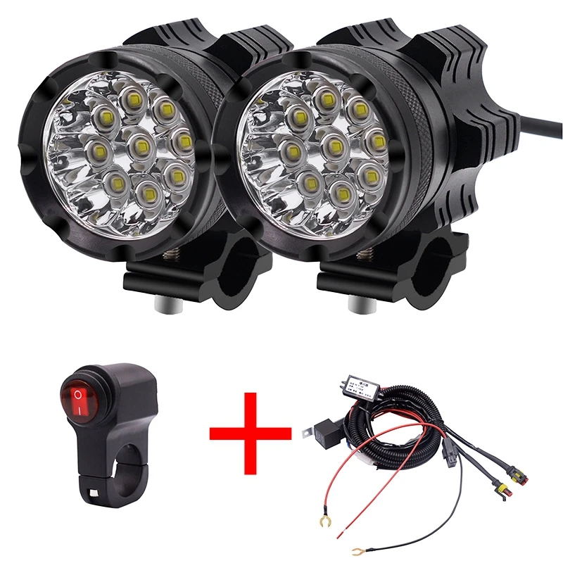 

Universal 9 Chips Headlight Led Motorcycle Motorbike 7800 Lm Moto Spotlight Waterproof Fog Spot Bulb Constant Light