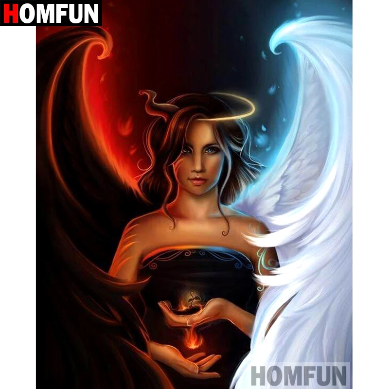 

HOMFUN 5D Diamond Embroidery Needlework Kit "Angel girl" Diy Diamond Painting Cross Stitch Home Decoration Gift A00112