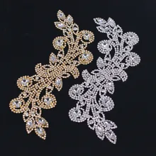 Серебристая аппликация из горного хрусталя отделка для свадебного ремня DIY шитье Модные ручной работы, со стразами блестящая аппликация с каменной кисточкой