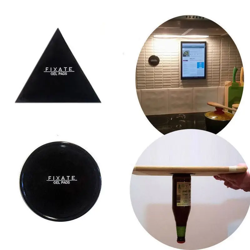 

2Pcs/Set Rround and Triangle Magical Tablet Phone Bracket Anti-slip Mat Car Mobile Phone Holder Sticky Gel Pad Wall Sticker