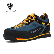 Новинка; Брендовая обувь для пешего туризма; дышащая Уличная обувь; большие размеры 39-46; походная обувь для альпинизма на резиновой подошве; кожаная мужская походная обувь