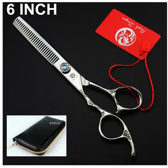 High grade 6.0 inch Zi plum stalk teeth cut thinning scissors left hand