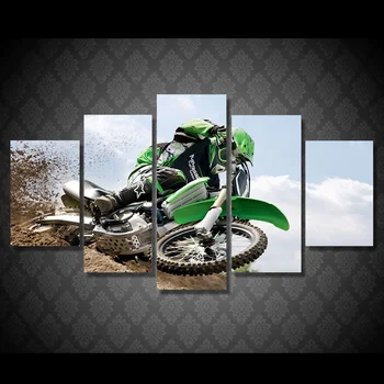 

5 Pcs/Set Framed HD Printed Motocross Sports Picture Wall Art Canvas Print Decor Poster Canvas Oil Painting
