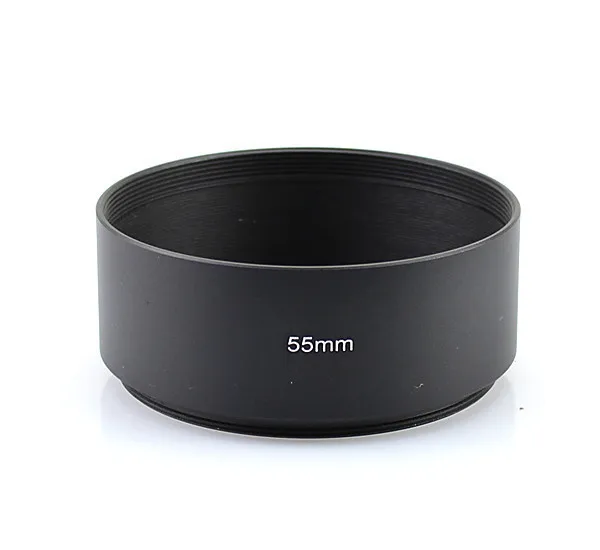 55mm Standard Metal Black Lens lenses Hood for Digital Canon Nikon Sony
