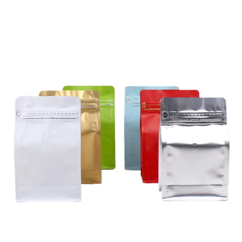 

HARDIRON Air Valve Zipper Pouch Half Pound Aluminum Foil Coffee Bag Eight Sides Sealed Packet Food Packaging Sack