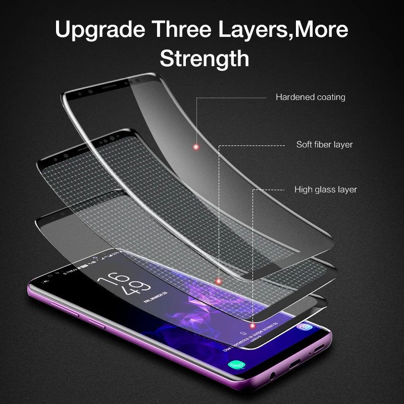 FLOVEME 3D изогнутое стекло для Samsung Galaxy S9 + HD Защита экрана S8 Plus очки Мягкая Ультра