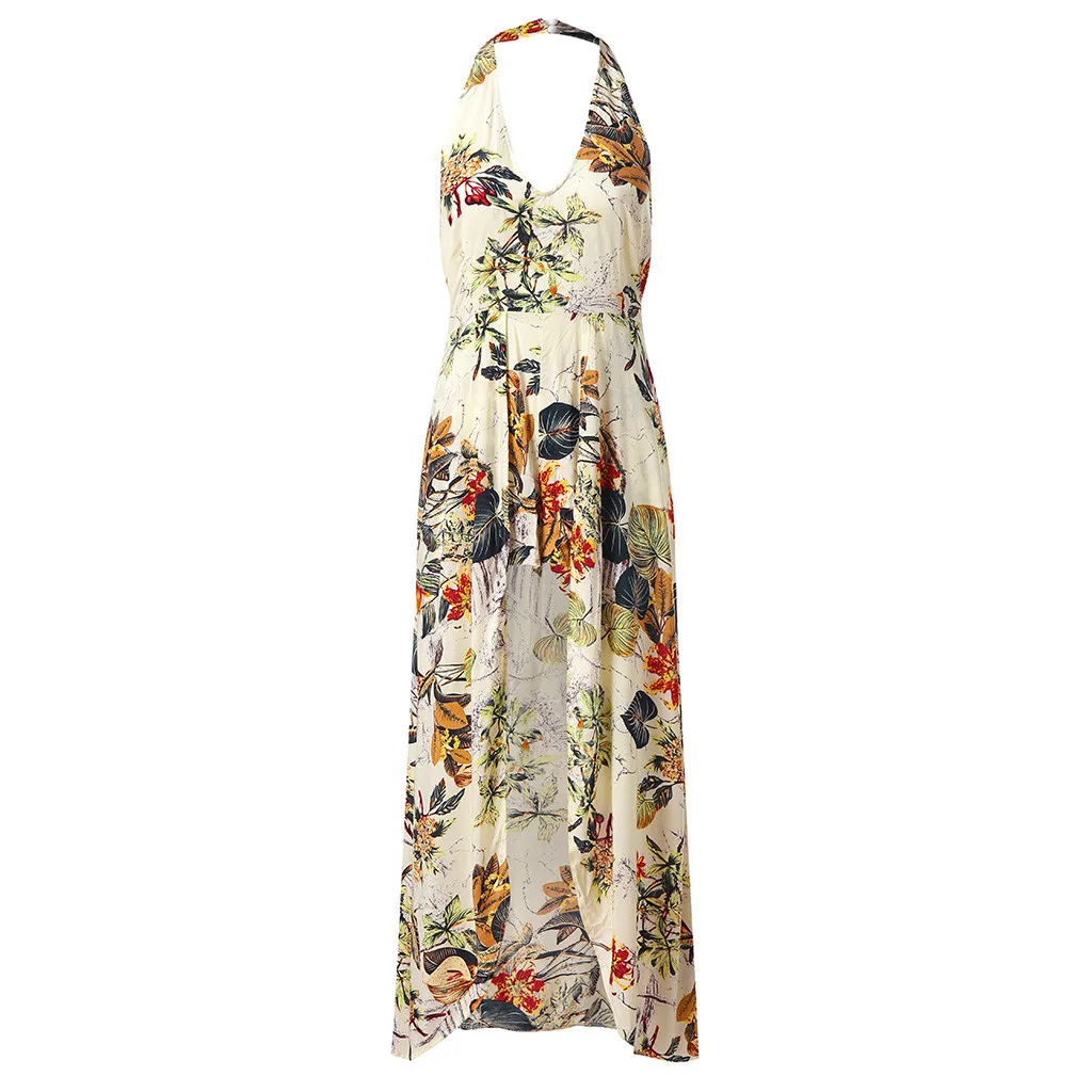 JAYCOSIN платье женское летнее модное асимметричное платье с v-образным вырезом с открытыми плечами цветочный праздничный пляжный костюм брюки юбка-брюки платье 508