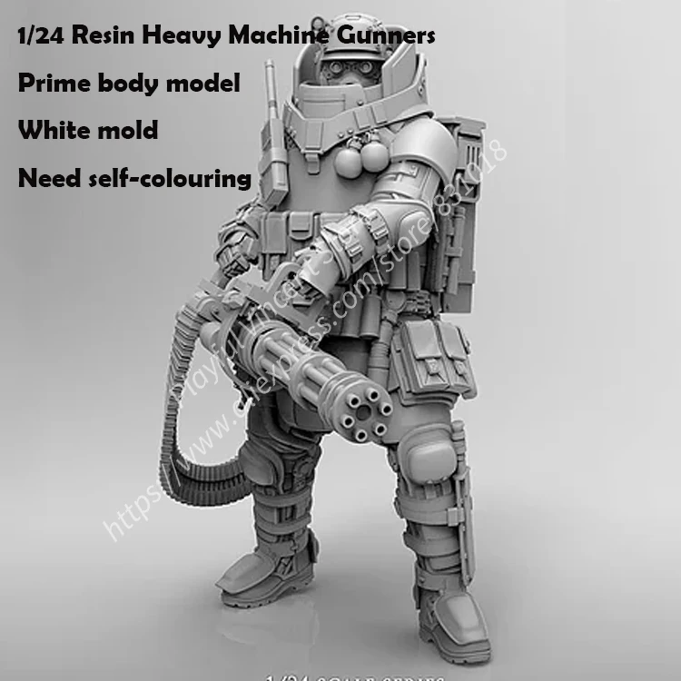 

1/24 Resin Heavy Machine Gunners Prime body model White mold Need self-colouring