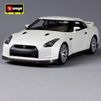 

Bburago 1:18 2009 nissan gtr white car diecast luxury car model open doors motorcar collecting as gift for men 12079