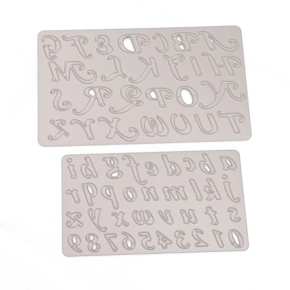 

2pcs Metal Cutting Dies Stencil Scrapbook DIY Paper Craft Dies Number Letter Craft Die Cut Paper Card Make Stencil