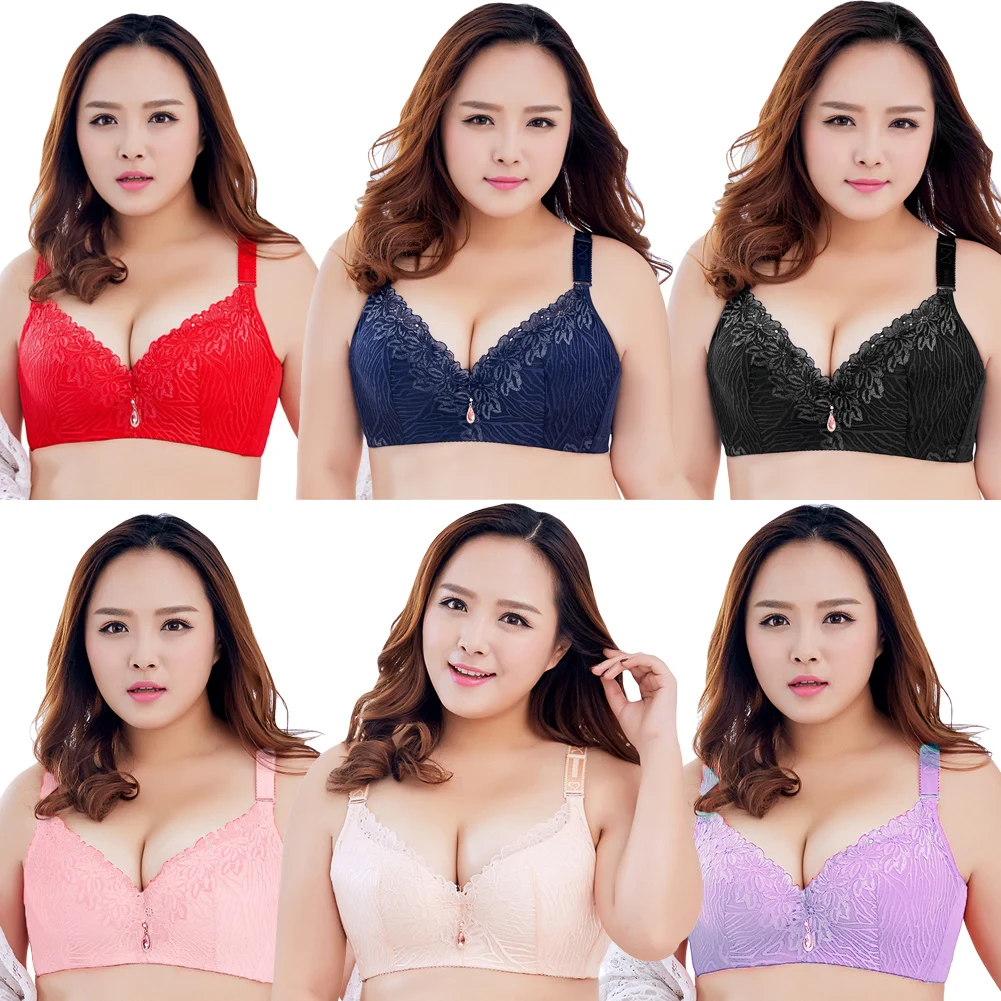 

Breathable Lace Bra Push Up Bra D E Cup Plus Size Women Underwear Underwire Brassiere Top Sexy Lingerie female 36 38 42 46 50
