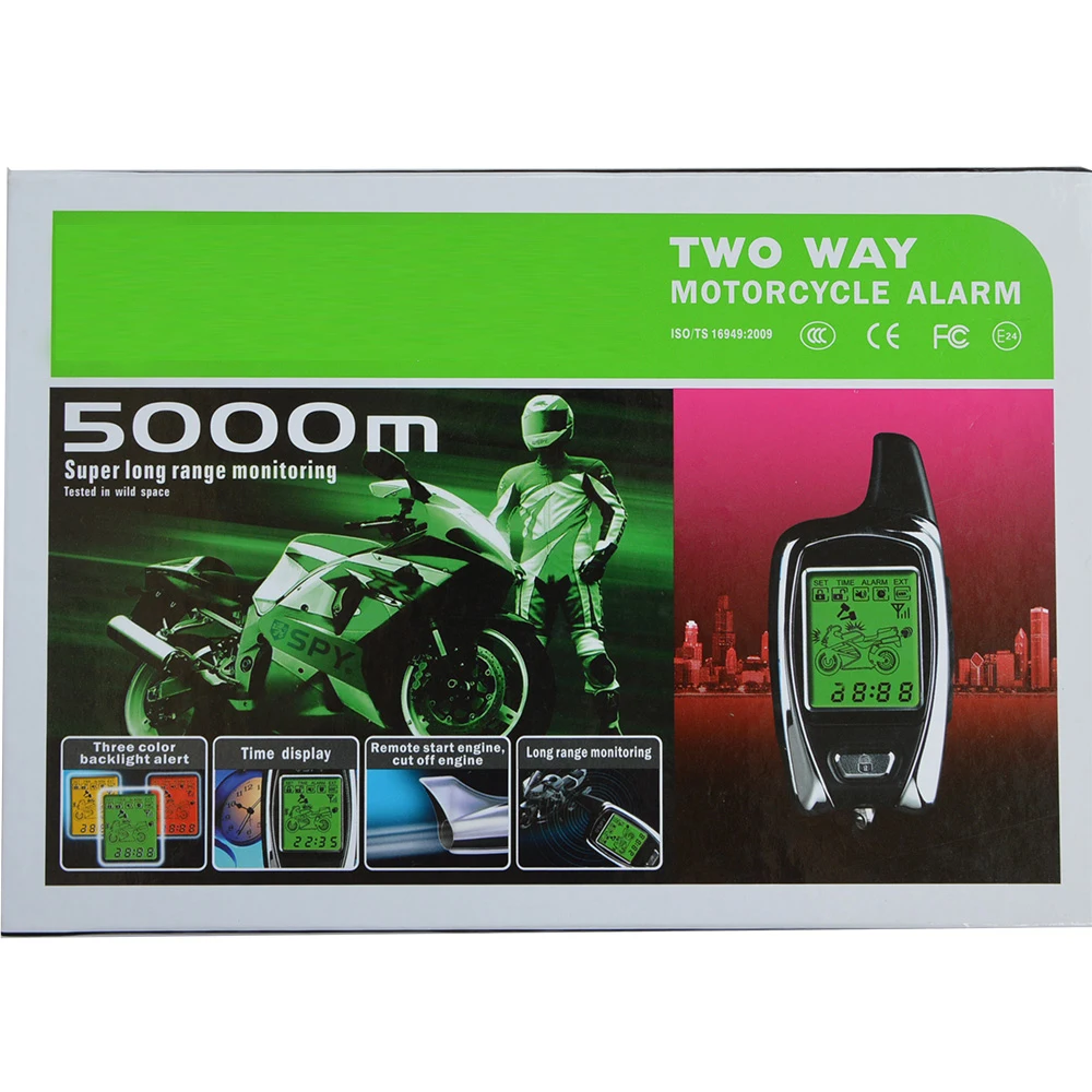 Prix pour Haute qualité SPY 5000 m deux voies système d'alarme de moto avec 2 émetteurs LCD démarreur à distance et micro-ondes capteur vélo alarme Prix pour Haute qualité SPY 5000 m deux voies système d'alarme de moto avec 2 émetteurs LCD démarreur à distance et micro-ondes capteur vélo alarme
