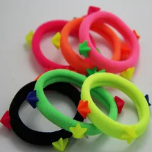 100 шт., 3D высококачественные женские галстуки для волос, эластичная повязка на голову, веревка, кольцо со звездами, резиновые головные уборы, аксессуары