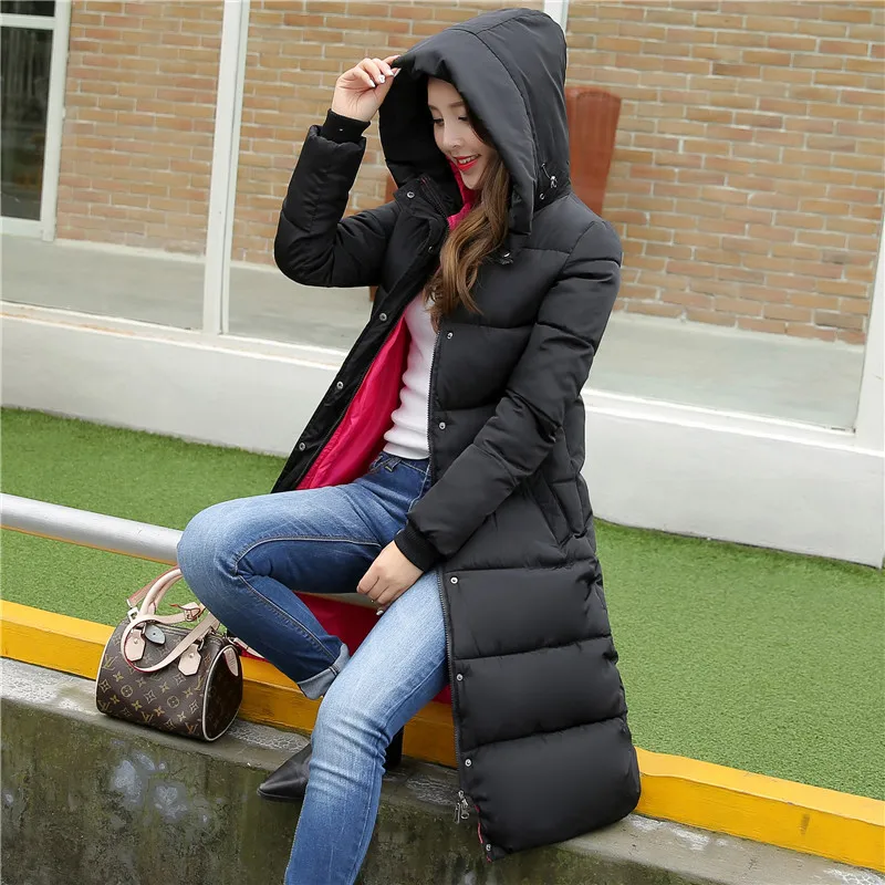 Камуфляжные женские макси пальто зимнее пальто Женская парка длинная теплая хлопковая куртка с капюшоном женская Jaqueta Feminina Inverno C3483