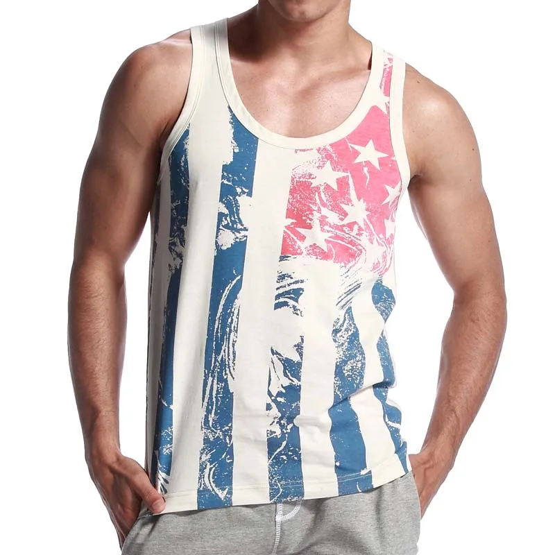 Seobean Men's Summer Cotton Fashion Stripes Slim Fitness Bodybuilding