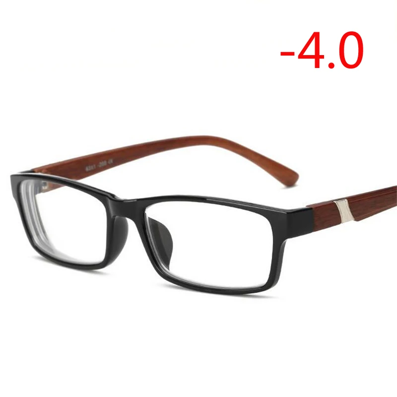 1,0-1,5-2,0-2,5-3,0-3,5-4,0 очки для близорукости Женские Мужские квадратные очки для близорукости ретро очки для близорукости - Цвет оправы: Myopia 400