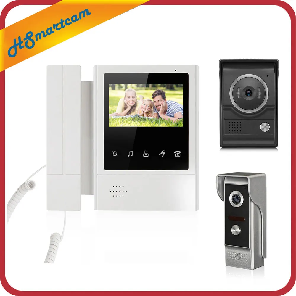

4.3"Color Video Door Phone Intercom Doorbell IR Night Vision Camera Monitor Home Intercom System add 5m test cable