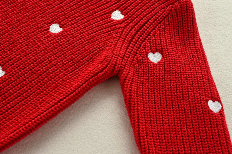 Baby Girl Christmas Girls Sweater White Red Heart Pattern Knit Clothes For Toddler Kids Girl Autumn Cotton Warm Winter Sweaters  (7)