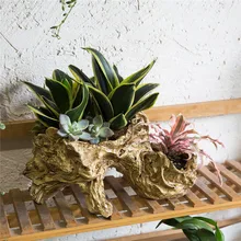 Multilayer Artificial font b Sculpture b font Tabletop Decorative Irregular Air Plants Secculent Pot Planter Driftwood