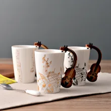 Neue ankunft Keramik Musik Tasse Becher E-gitarre Tasse Kreative kaffeetasse mit Emaille porzellan exquisite geschenk box heißer verkauf