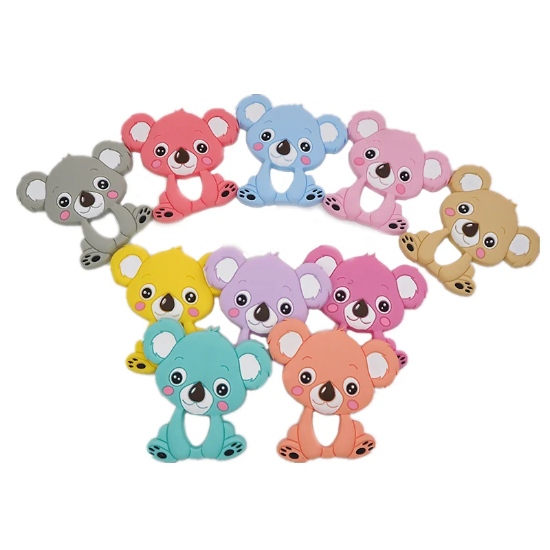 

Chenkai 10PCS Silicone Koala Teether Beads Chewable Baby Pacifier For Infant Teething Nursing Pendant Chain Accessories BPA Free