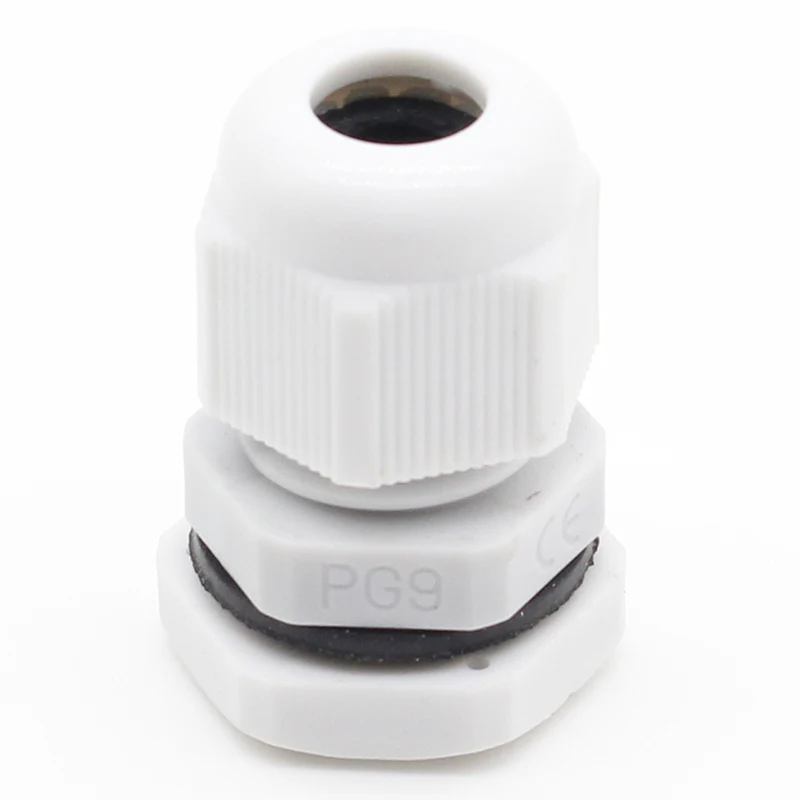 Electrical Connector Cable Gland 10pcs IP68 PG9 4-8MM Waterproof Nylon Cable Gland Waterproof Gasket Plastic Connector