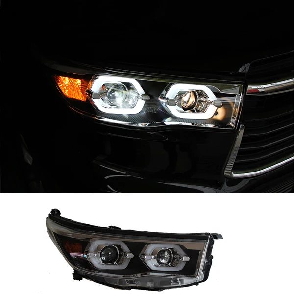 

New Car Styling LED Head Lamp Headlight Kit For Toyota Highlander 2014 2015 Led Turn Signal Drl High quality