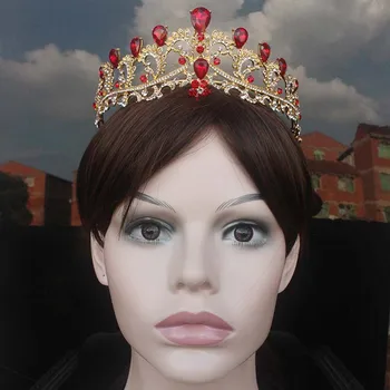 

Vintage Baroque Crystal Rhinestone Tiara and Crown Queen Princess Diadem Hair Jewelry Wedding Bride Hair Ornaments For Women BH