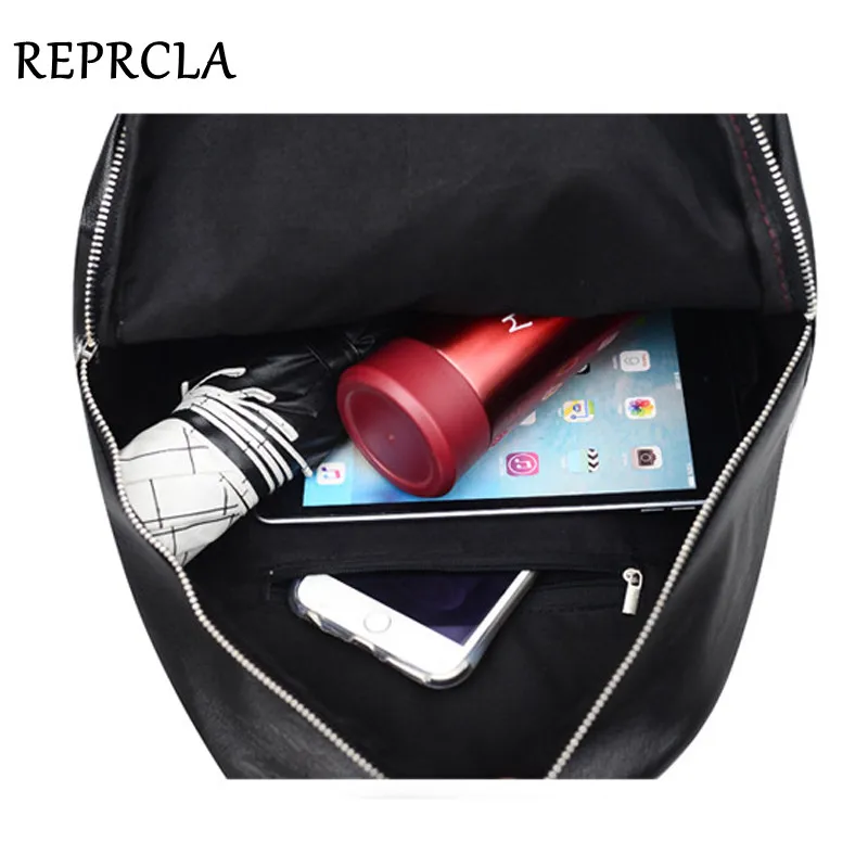REPRCLA moda Mochila de alta calidad PU cuero escuela bolsas para adolescentes grandes Mochila Casual Mochila